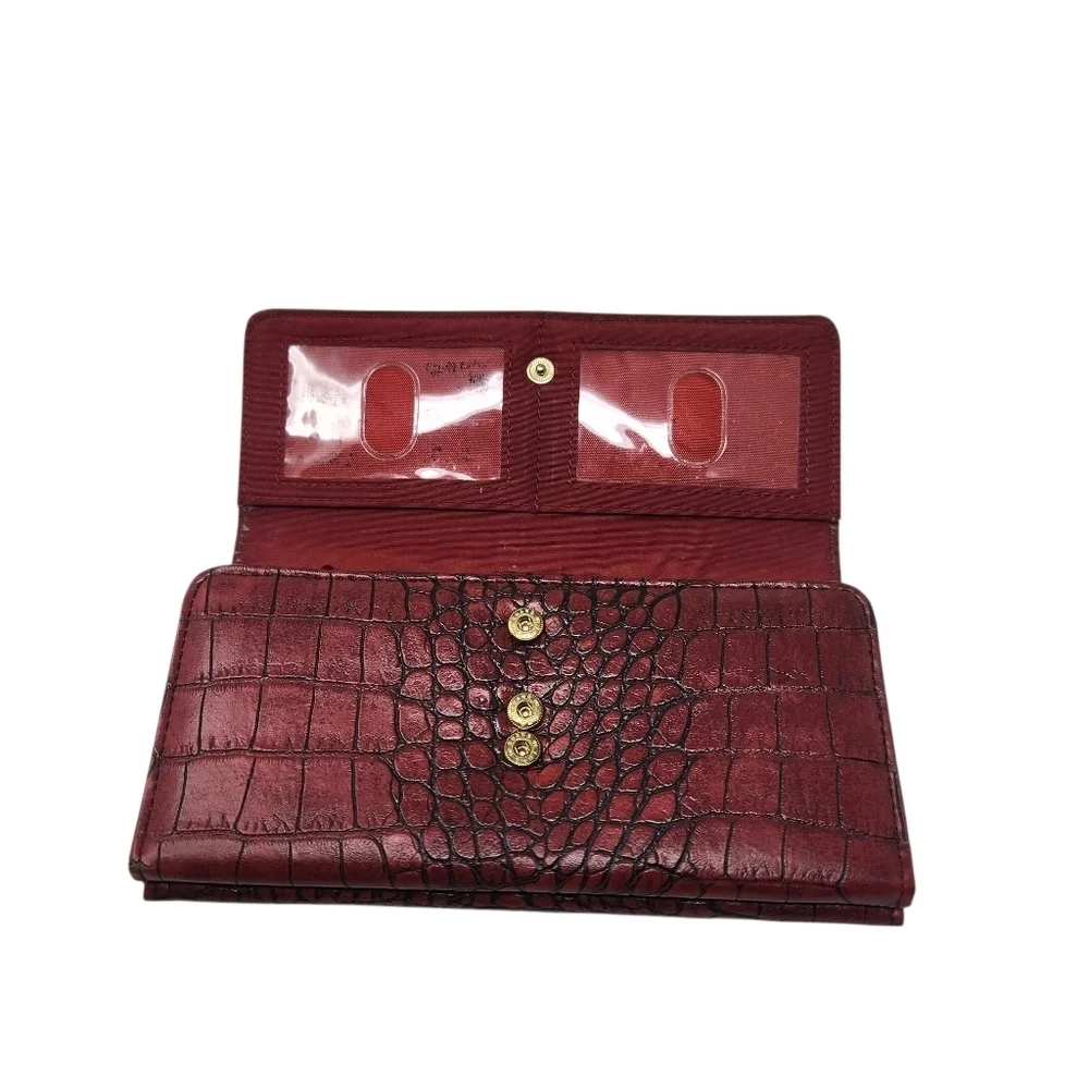 Unbranded Women's Red Alligator/Crocodile Design Faux Leather Wallet (One Size)